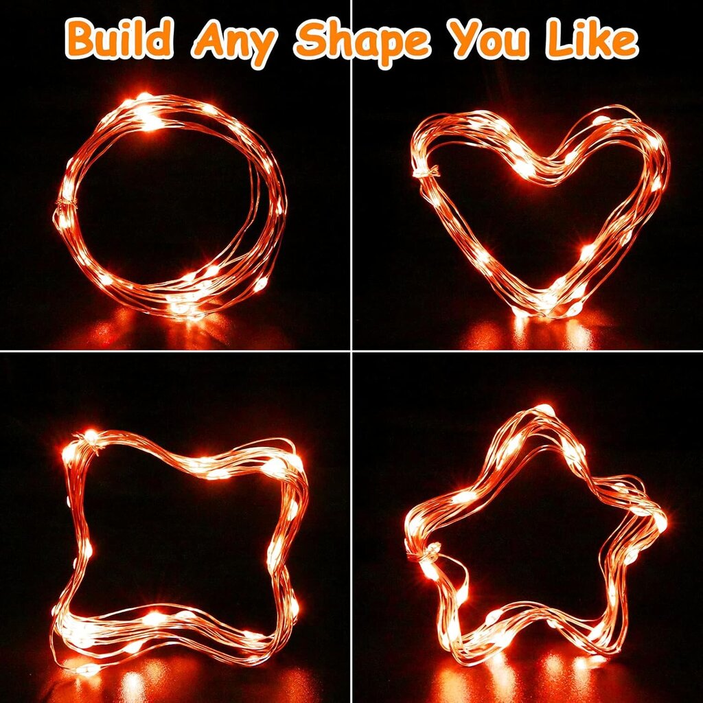 Punaiset Fairy Lights, 3M/10ft 30LED Halloween Decoeration valot, Paristo-oranssi merkkivalo Halloweeniin,joulukoristeet hinta ja tiedot | Pehmolelut | hobbyhall.fi