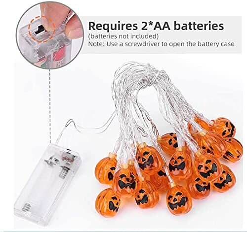 20 LED-valoa 3D Pumpkin String Fairy Lights, paristokäyttöiset hehkulamput (kurpitsan lämmin valkoinen) hinta ja tiedot | Pehmolelut | hobbyhall.fi