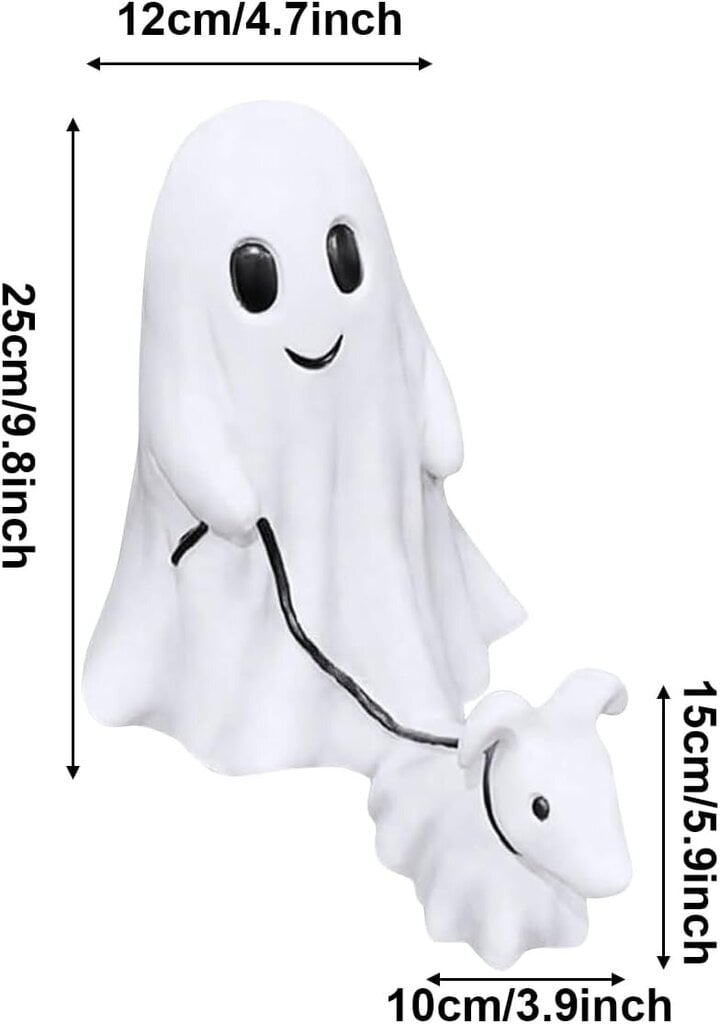 Uusi haamukävelykoira-patsas, aave-kävelykoiraansa, Halloween-aavekoirapatsaat, pelottava aavekoira Halloween-hahmo hinta ja tiedot | Pehmolelut | hobbyhall.fi