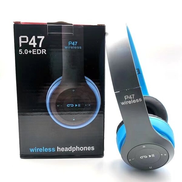 P47 Bluetooth 5.0 Langattomat kuulokkeet Taitettava HIFI Stereo Bass -kuuloke Kid Kypärä Lahja mikrofoni USB-sovittimella iPhone-peliin