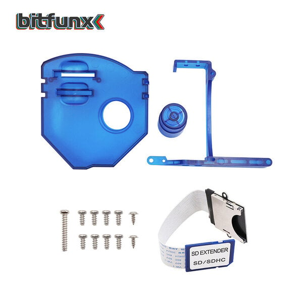 Bitfunx GDEMU Remote SD Card Mount Kit -laajennussovitin SEGA Dreamcast GDEMU:lle ja jatkokaapelilla musta väri