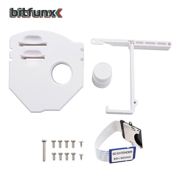 Bitfunx GDEMU Remote SD Card Mount Kit -laajennussovitin SEGA Dreamcast GDEMU:lle ja jatkokaapelilla musta väri