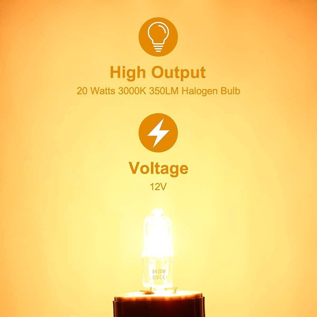 20 kpl halogeenilamppuhelmi G4-12V-20W kristallilamppumikroskoopin instrumenttitappipolttimo Halogeenivolframipolttimo hinta ja tiedot | Koteloiden lisätarvikkeet | hobbyhall.fi