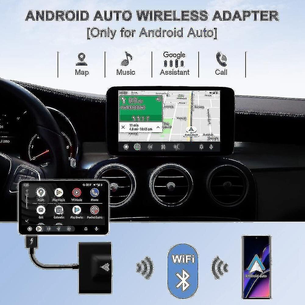 Langaton Android Auto-sovitin Plug & Play hinta ja tiedot | Autokaiuttimet | hobbyhall.fi