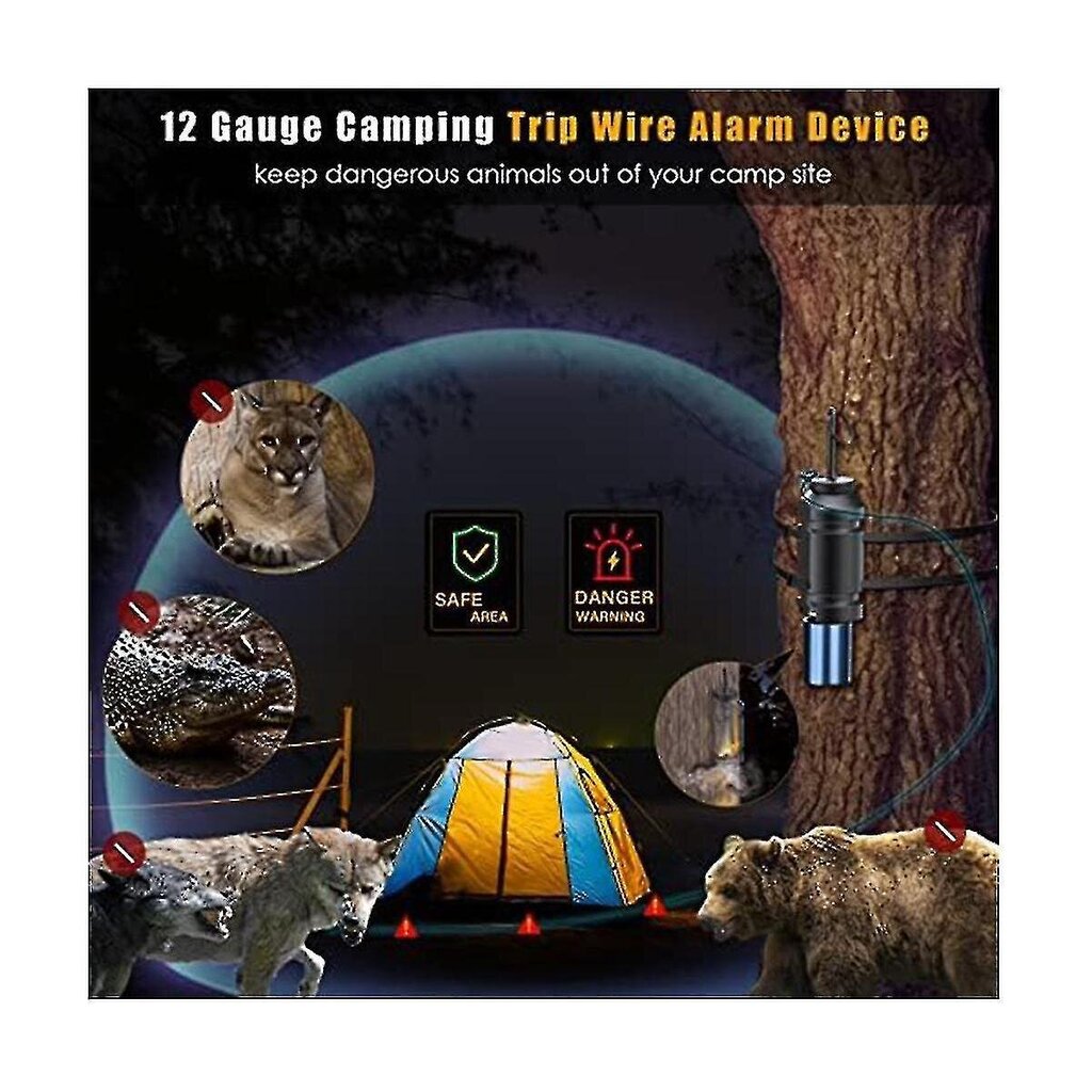 Perimeter Trip Alarm, Trip Alarm 12 Gauge Camping Trip Wire hälytyslaite, karhujen karkotin, camping Tr hinta ja tiedot | Koteloiden lisätarvikkeet | hobbyhall.fi