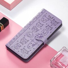 Kotelo Samsung Galaxy A71 4g Flip Wallet kohokuvioitu kansi Etui Housse Cat Dog Pattern - violetti hinta ja tiedot | Puhelimen kuoret ja kotelot | hobbyhall.fi