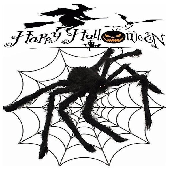 Hämähäkki Halloween -koristeet. Jättiläinen simuloitu hämähäkki Halloween-koriste, sopii sisä- ja ulkokäyttöön, 75cm hinta ja tiedot | Juhlakoristeet | hobbyhall.fi