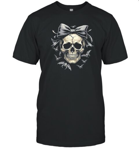 Coquette Skull With Bow And Bats Spooky Halloween T-Shirt hinta ja tiedot | Miesten T-paidat | hobbyhall.fi