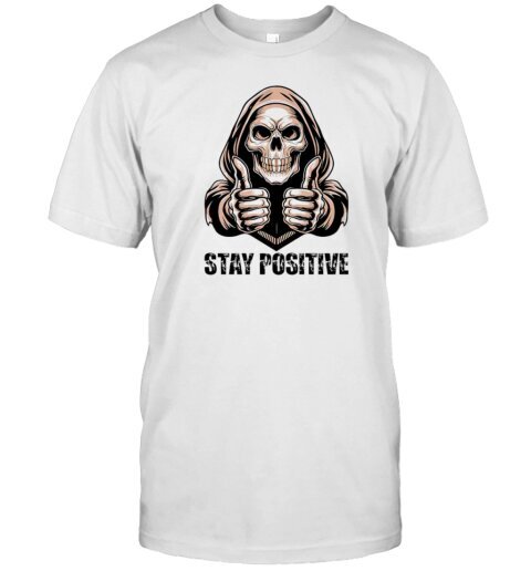 Stay Positive With Skeleton Halloween T-Shirt hinta ja tiedot | Miesten T-paidat | hobbyhall.fi