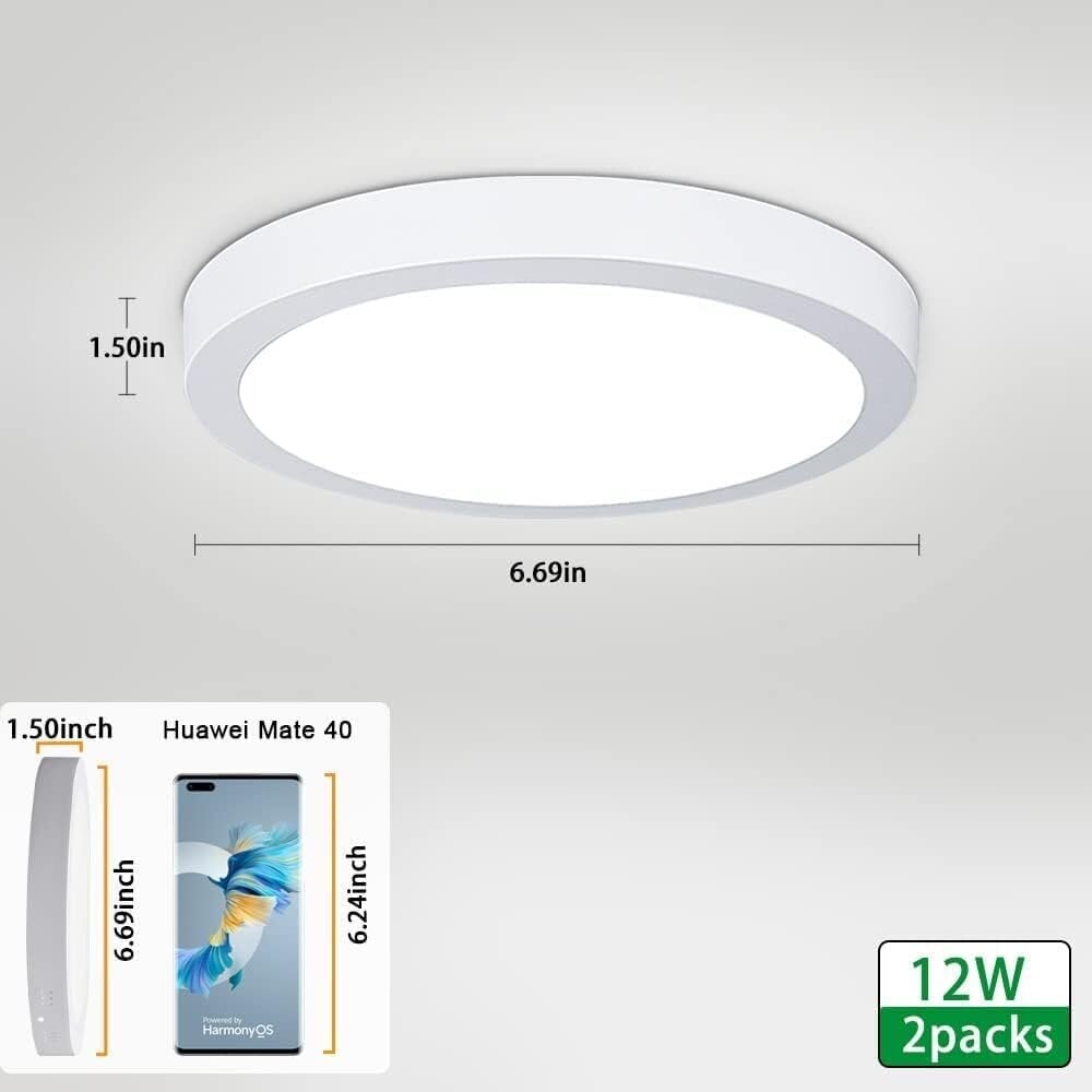 2 kpl 6,69 tuuman LED pinta-asennettava paneelikattovalaisin - 12 W (vastaa 100 W) pehmeä lämmin litteä uppoasennettava alasvalolamppu hinta ja tiedot | Seinävalaisimet | hobbyhall.fi