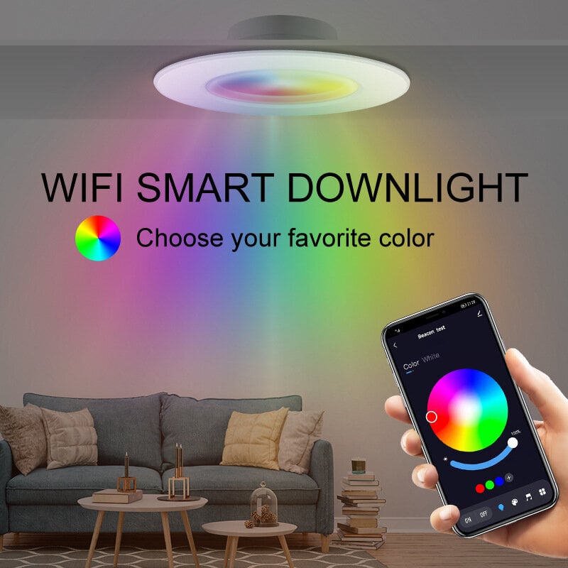 3kpl Bluetooth Smart Downlights Tuya RGBCW Täysvärinen himmennys Alexa Voice/APP Control hinta ja tiedot | Seinävalaisimet | hobbyhall.fi