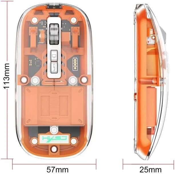 Ladattava läpinäkyvä langaton hiiri BT5.1/2.4G Bluetooth-hiiri, hiljainen hiiri 4 säädettävällä DPI:llä, vähemmän kohinaa mobiilioptiset hiiret kannettavalle, PC:lle, kannettavalle tietokoneelle, tietokoneelle, Macille hinta ja tiedot | Hiiret | hobbyhall.fi