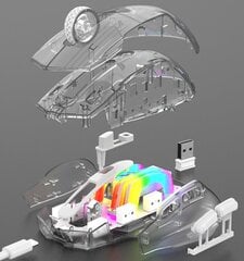Langaton Bluetooth-hiiri, Tri-Mode 2.4G/USB-C/Bluetooth-hiiri Jopa 3600 DPI, Chroma RGB -taustavalaistus, Läpinäkyvä mekaaninen pelihiiri, Pakkohankin siisti USB-tietokonehiiri pelaamiseen ja urheiluun hinta ja tiedot | Hiiret | hobbyhall.fi