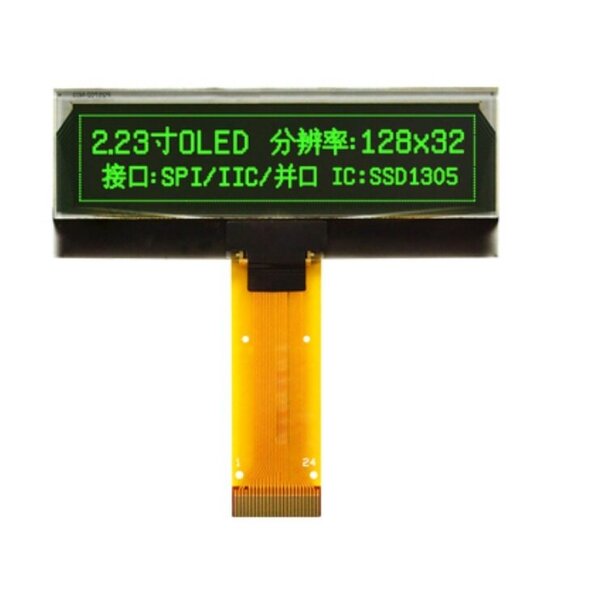 2,23 tuuman OLED LCD-näyttömoduuli SSD1305 Drive IC 24 Pin 12832 LCD-näyttölevy 128x32 SPI-liitäntä Valkoinen Vihreä Keltainen Sininen