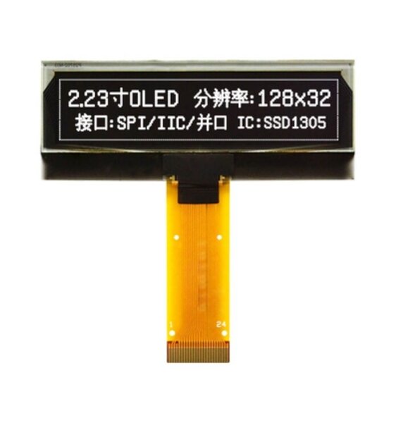 2,23 tuuman OLED LCD-näyttömoduuli SSD1305 Drive IC 24 Pin 12832 LCD-näyttölevy 128x32 SPI-liitäntä Valkoinen Vihreä Keltainen Sininen