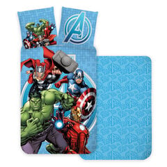 Pussilakanasetti Avengers Blue 140×200cm, 70×90 cm hinta ja tiedot | Vuodevaatteet lapsille | hobbyhall.fi