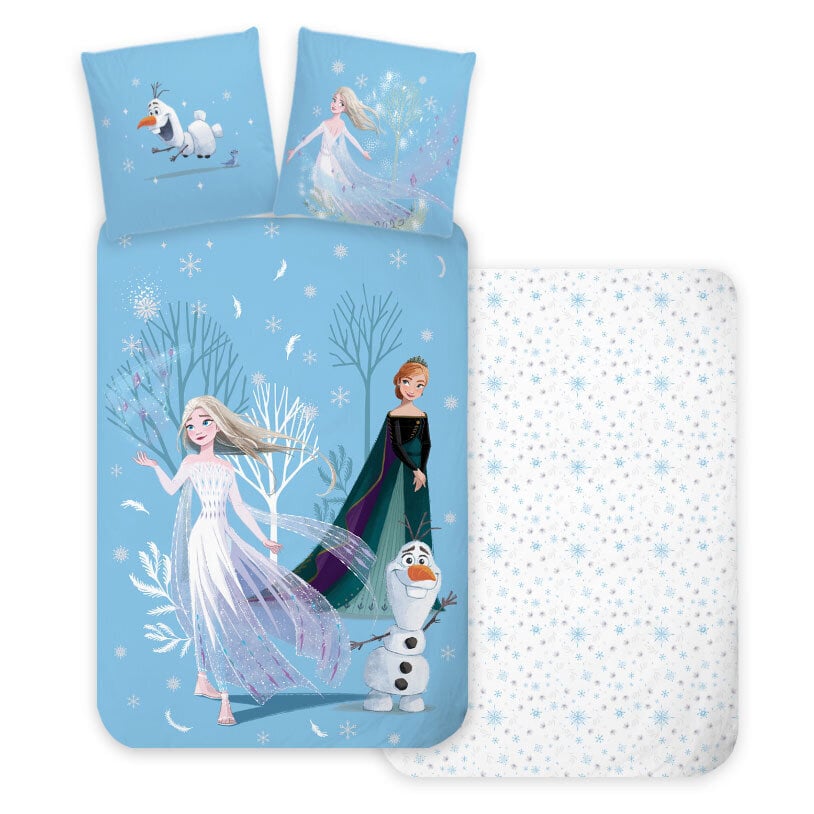 Pussilakanasetti Disney Frozen Snowing Day 100×135 cm, 40×60 cm hinta ja tiedot | Vuodevaatteet lapsille | hobbyhall.fi