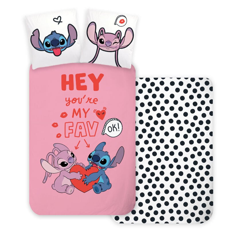 Pussilakanasetti Disney Lilo and Stitch Hey 100×135 cm, 40×60 cm hinta ja tiedot | Vuodevaatteet lapsille | hobbyhall.fi