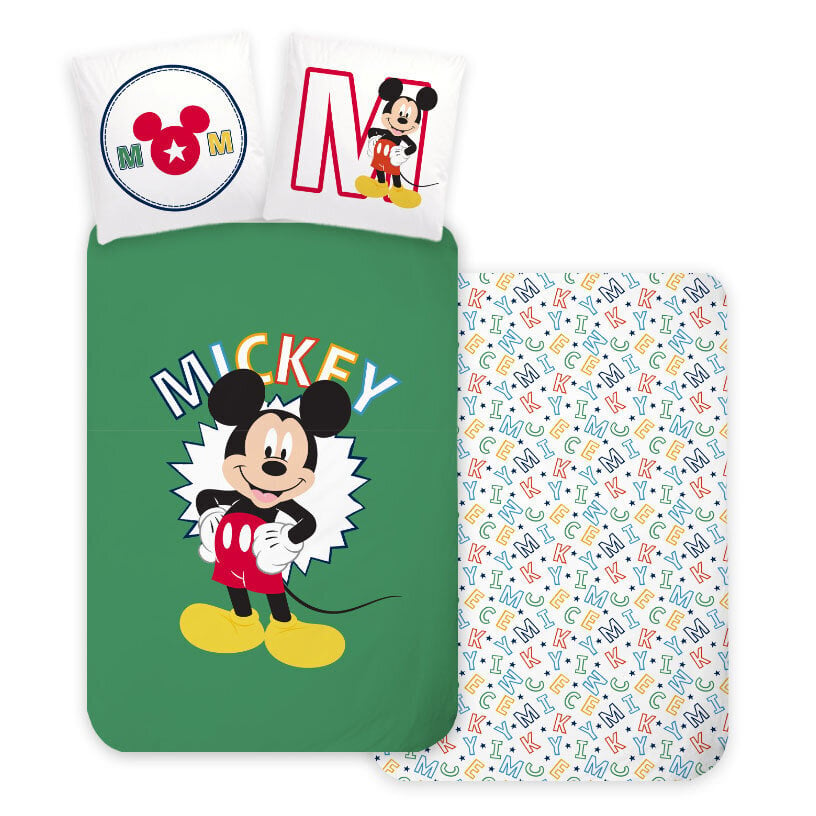 Pussilakanasetti Disney Mickey Letters 100×135 cm, 40×60 cm hinta ja tiedot | Vuodevaatteet lapsille | hobbyhall.fi