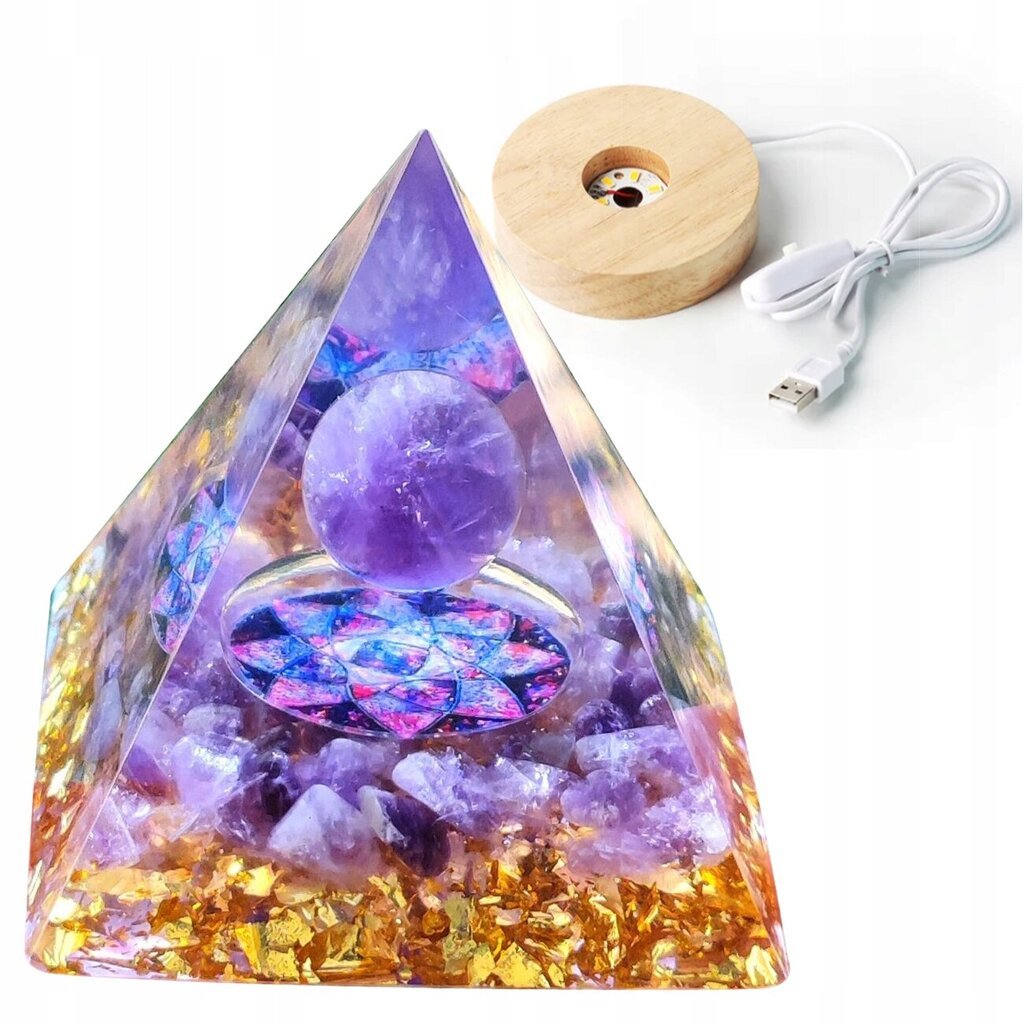 Pyramidi ORGONIT + LED-LAMPPUJEN LAMPPU 5cm CRYSTAL AMULETTI 5cm HX04 hinta ja tiedot | Tulostimet | hobbyhall.fi