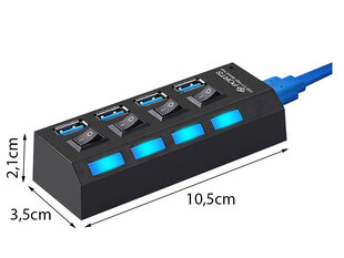 USB-jakaja Perfee, 4 porttia, 3.0 hinta ja tiedot | Adapterit | hobbyhall.fi