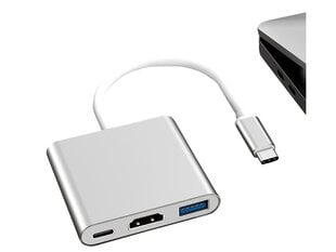 Sovitin Perfee, 3in1, USB-C, USB 3.0, HDMI 4K hinta ja tiedot | Adapterit | hobbyhall.fi