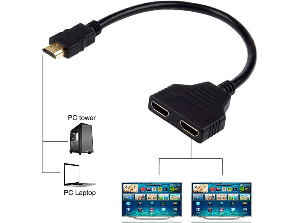 HDMI-jakaja Perfee, 2 porttia, FHD hinta ja tiedot | Adapterit | hobbyhall.fi