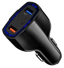 Autolaturi Perfee, QC 3.0, Type-C, 2xUSB hinta ja tiedot | Perf Perform Puhelimet, älylaitteet ja kamerat | hobbyhall.fi