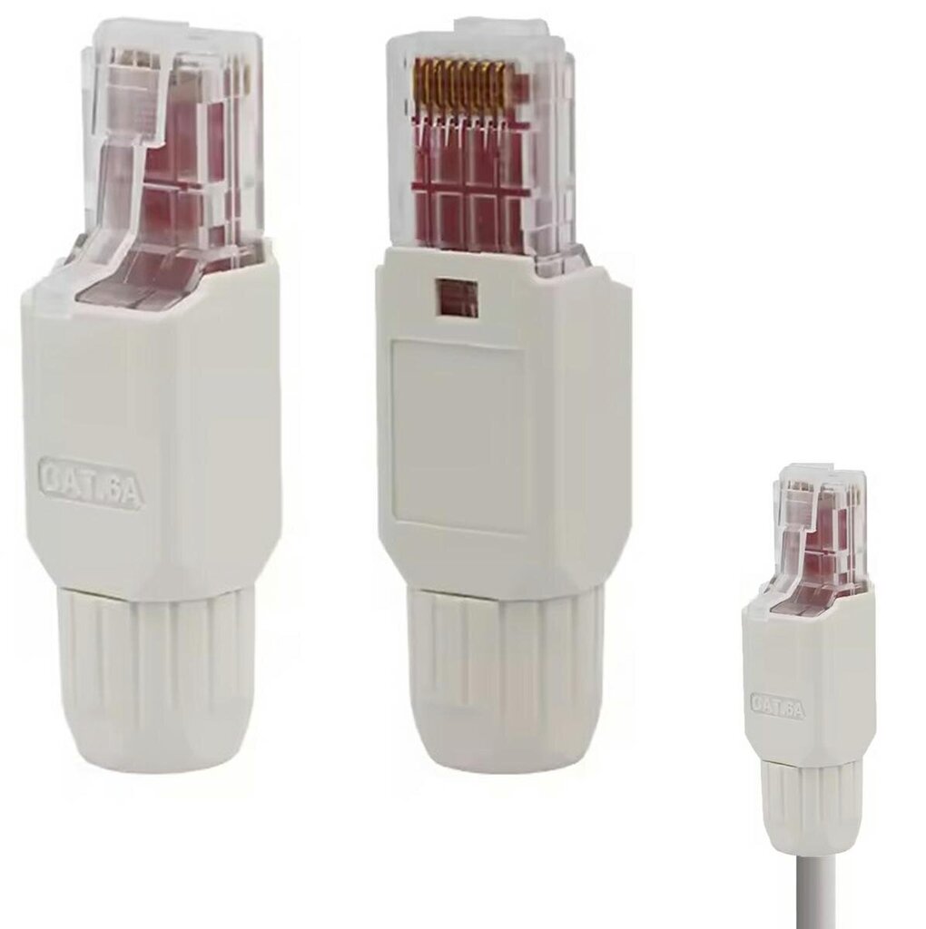 RJ45-pistoke Perfee, UTP, cat.6, työkaluton, kierrettävä hinta ja tiedot | Kaapelit ja adapterit | hobbyhall.fi