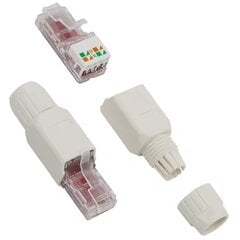 RJ45-pistoke Perfee, UTP, cat.6, työkaluton, kierrettävä hinta ja tiedot | Kaapelit ja adapterit | hobbyhall.fi