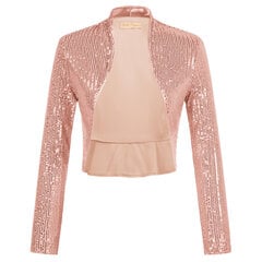 (L-Rose Gold)Belle Poque naisten paljettitakki pitkähihainen avoin edestä Glitter rajattu bleiseri Bolero olkapäitä Vintage paljeteilla röyhelöity helma Party hinta ja tiedot | Naisten takit | hobbyhall.fi