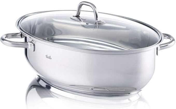 Fissler Edelstahl Bräter 38 cm paistinpannu, ruostumaton teräs, soikea (8,8 L - Ø 38 cm)