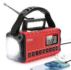 Monitoimiradio aurinkoparistoilla, punainen hinta ja tiedot | Kelloradiot ja herätyskellot | hobbyhall.fi