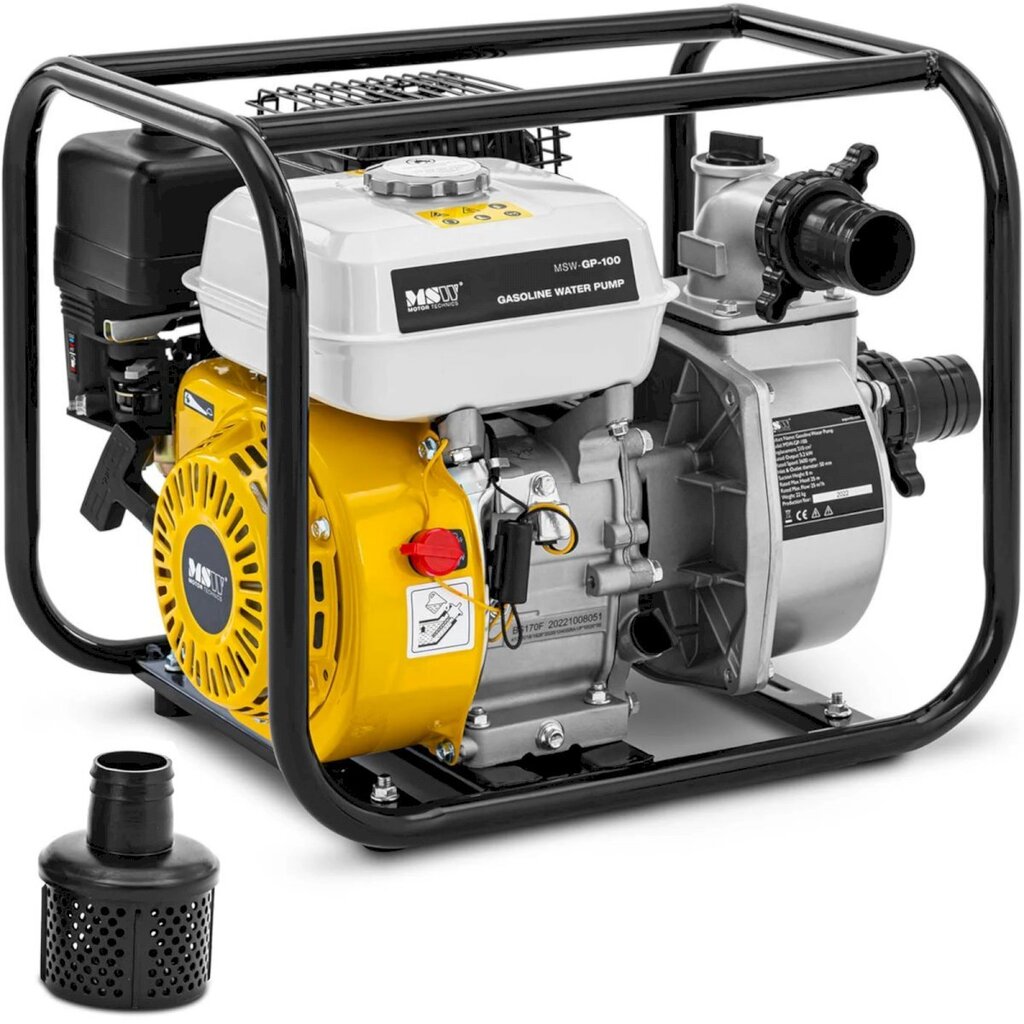 Bensiinikäyttöinen vesipumppu, MSW-GP-1001, 7 HP 3,6 l 25 m3/h hinta ja tiedot | Puhdasvesipumput | hobbyhall.fi