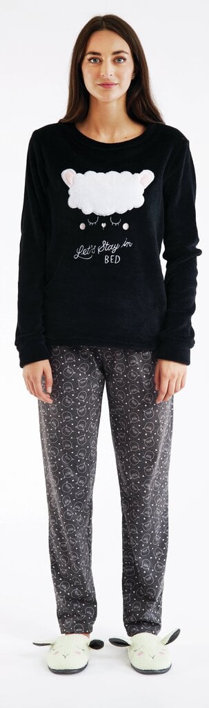 Pyjama Celina vaaleanpunainen-harmaa hinta ja tiedot | Yöasut ja pyjamat | hobbyhall.fi