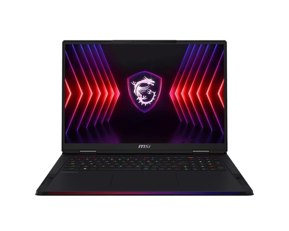 Notebook raider (18 hx a14vhg, CPU core i9, i9-14900hx, 2200 mhz, 18", 3840x2400, ram 32gb, ddr5, 5600 MHz, SSD 2tb), Msi hinta ja tiedot | Kannettavat tietokoneet | hobbyhall.fi