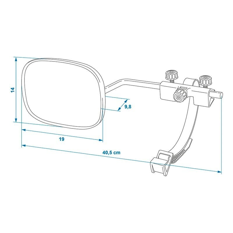 Peili perävaunukuljetukseen 410x140x90mm hinta ja tiedot | Peilit | hobbyhall.fi