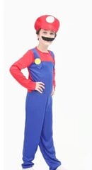 Poika Super Mario -asu, Putkimiesveljesten Halloween-asu, Punainen Mario hinta ja tiedot | Naamiaisasut | hobbyhall.fi