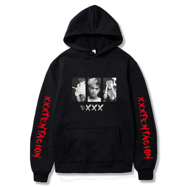 (Aasialainen kokoSMusta 118)XXXTentacion Hupparit Hupparit Miehet Naiset Casual Pullover Streetwear Sudadera Hombre Hip Hop HUPPERIT Hauskoja printtihuppareita SHRY