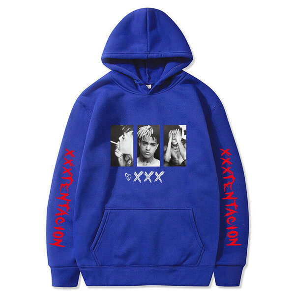 (Aasialainen kokoSininen 118)XXXTentacion Hupparit Hupparit Miehet Naiset Casual Pullover Streetwear Sudadera Hombre Hip Hop HUPPERIT Hauskoja printtihuppareita SHRY