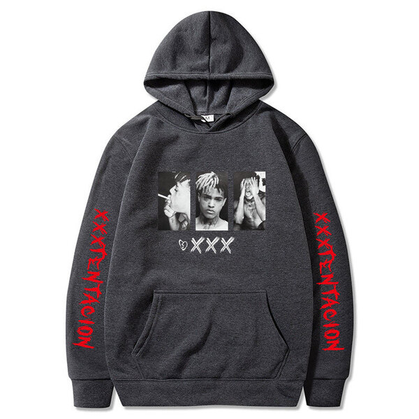 (SDark grey 118)XXXTentacion Hupparit Hupparit Miehet Naiset Casual Pullover Streetwear Sudadera Hombre Hip Hop HUPPERIT Hauskat printtihupparit SHRY