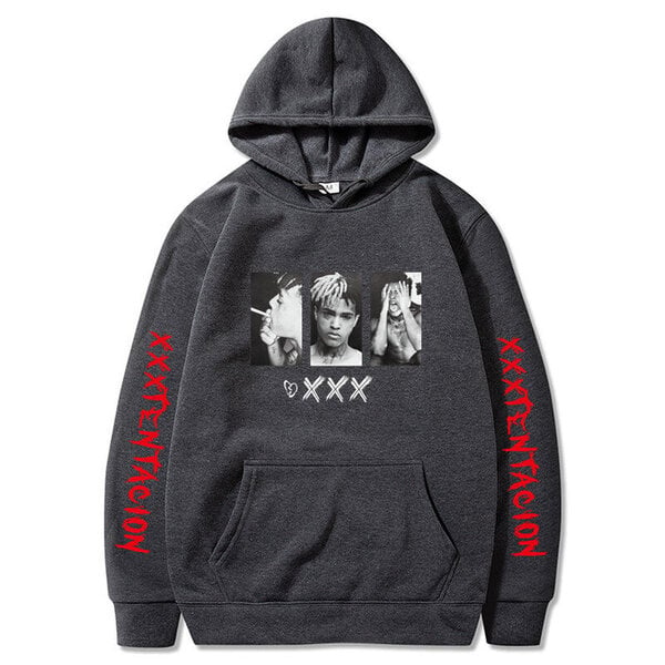 (MDark grey 118)XXXTentacion Hupparit Hupparit Miehet Naiset Casual Pullover Streetwear Sudadera Hombre Hip Hop HUPPERIT Hauskoja printtihuppareita SHRY