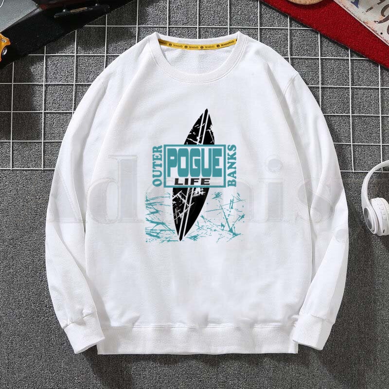 (MJ)Pogue Life Outer Banks TV Ulzzang Miesten Hupparit Hupparit Print Trend Miesten Vaatteet Hip-Hop Miesten Crewneck Hupparit Miesten SHRY hinta ja tiedot | Miesten neuleet ja villapaidat | hobbyhall.fi