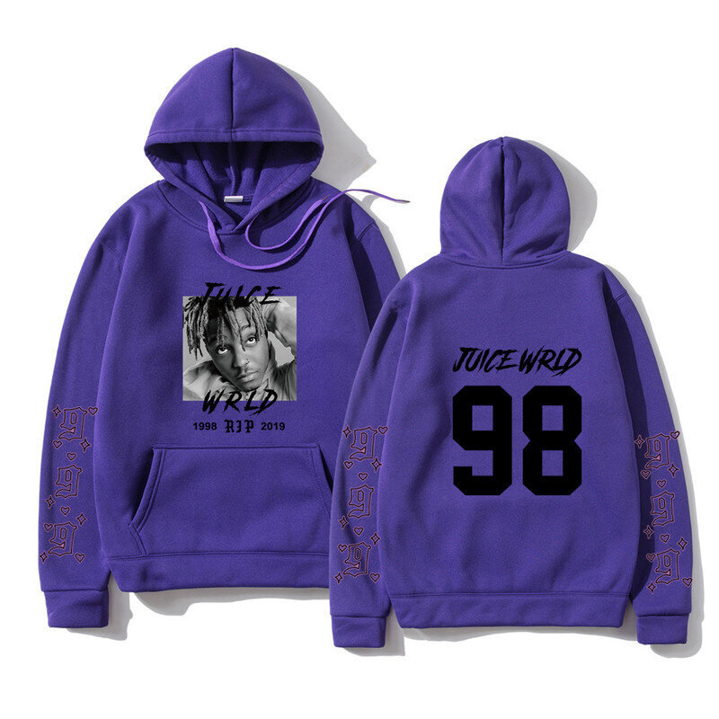 (MPurple H) Fashion Singer Juice Wrld Letter Print Hupparit Harajuku Hip Hop Rapper -huppari neulepusero Syksy talvi Miesten/naisten huppari SHRY hinta ja tiedot | Miesten neuleet ja villapaidat | hobbyhall.fi