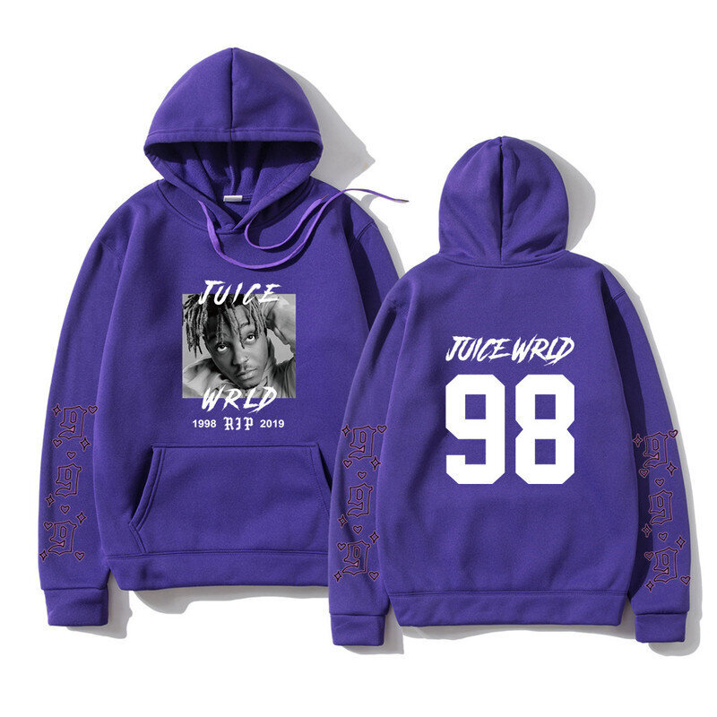 (XXLPurppurainen B) Fashion Singer Juice Wrld Letter Print Hupparit Harajuku Hip Hop Rapper -huppari Pullover Syksy Talvi Miesten/Naisten Huppari SHRY hinta ja tiedot | Miesten neuleet ja villapaidat | hobbyhall.fi