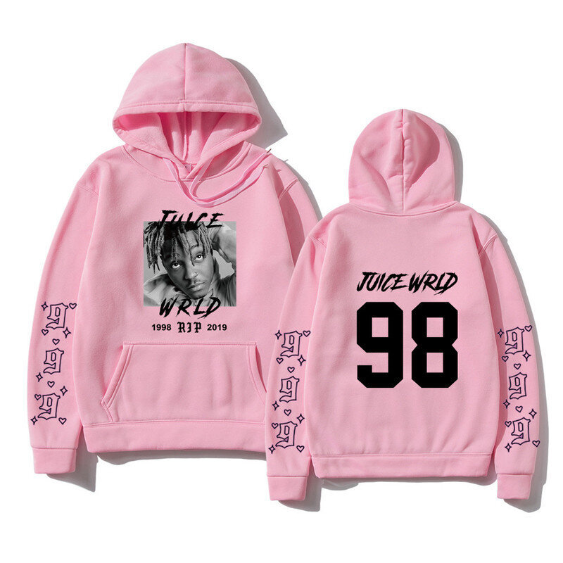 (XXLPink H) Fashion Singer Juice Wrld Letter Print Hupparit Harajuku Hip Hop Rapper -huppari Pullover Syksy Talvi Miesten/Naisten Huppari SHRY hinta ja tiedot | Miesten neuleet ja villapaidat | hobbyhall.fi