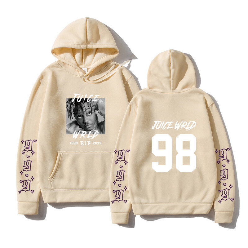 (XXXLkhaki B) Fashion Singer Juice Wrld Kirjainkuvio Hupparit Harajuku Hip Hop Rapper -huppari Pullover Syksy Talvi Miesten/Naisten Huppari SHRY hinta ja tiedot | Miesten neuleet ja villapaidat | hobbyhall.fi