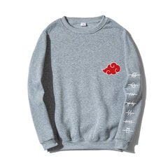 (Vaaleanharmaa 4B)Anime Akatsuki Cloud Symbols Print Miesten Hupparit Huppari Streetwear Rento Crewneck Pullover Miesten Naisten Ylisuuri neulepaita SHRY hinta ja tiedot | Miesten neuleet ja villapaidat | hobbyhall.fi