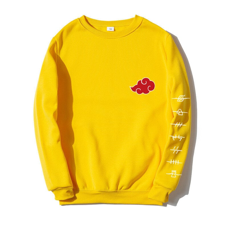 (SYellow 4B)Anime Akatsuki Cloud Symbols Print Miesten Hupparit Hupparit Streetwear Rento Crewneck Pullover Miesten Naisten Ylimitoitettu collegepaita SHRY hinta ja tiedot | Miesten neuleet ja villapaidat | hobbyhall.fi