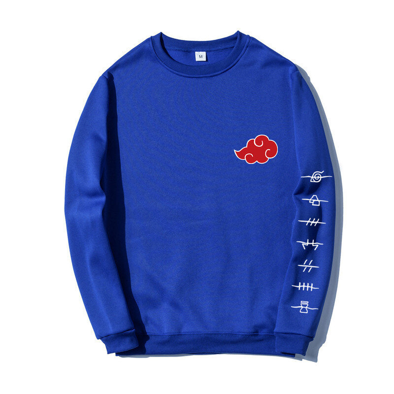 (MBlue 4B)Anime Akatsuki Cloud Symbols Print Miesten Hupparit Hupparit Streetwear Rento Crewneck Pullover Miesten Naisten Ylimitoitettu collegepaita SHRY hinta ja tiedot | Miesten neuleet ja villapaidat | hobbyhall.fi